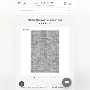 Annie Selke Marled Handwoven Cotton Rug: Indigo
